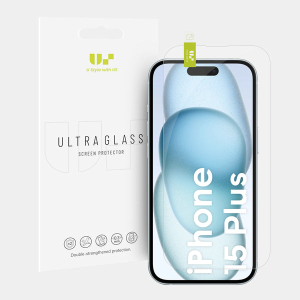 US 2.5D Tempered Glass Screen Protector for iPhone 15 Plus