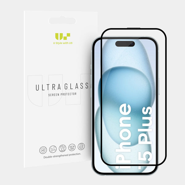 5D Full Cover Tempered Glass Screen Protector for iPhone 15 Plus