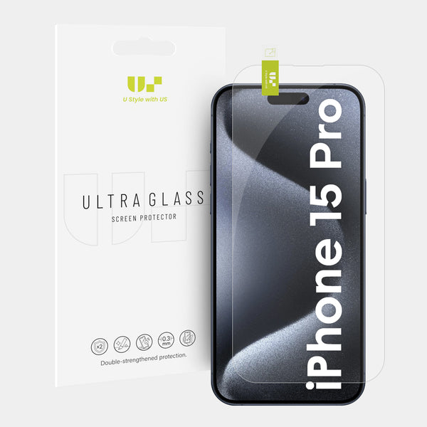 US 2.5D Tempered Glass Screen Protector for iPhone 15 Pro