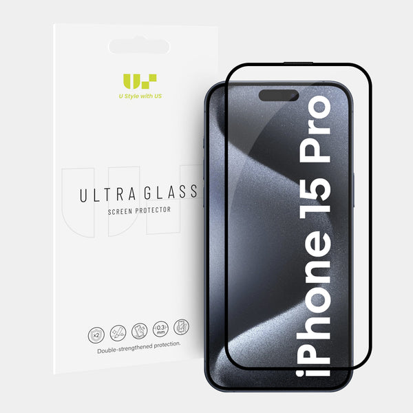5D Full Cover Tempered Glass Screen Protector for iPhone 15 Pro