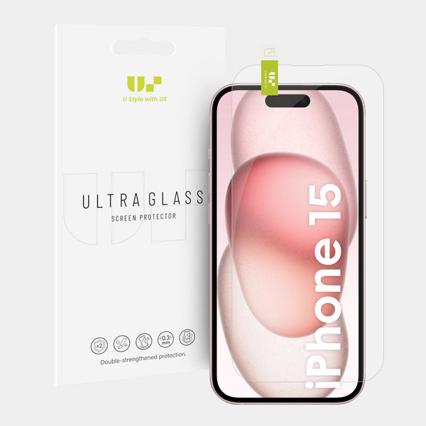 US 2.5D Tempered Glass Screen Protector for iPhone 15